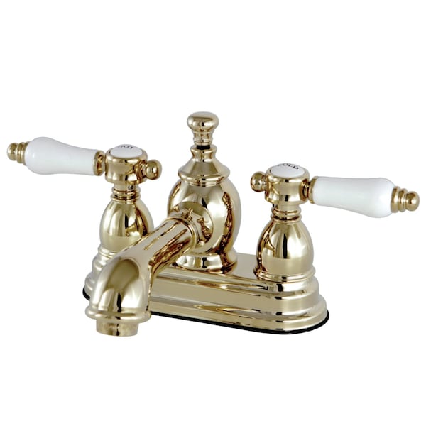 KS7002BPL 4" Centerset Bathroom Faucet, Polished Brass
